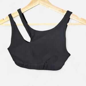 Becco Black Asymmetrical Cutout Sports Bra Small Activewear Yoga Workout Top